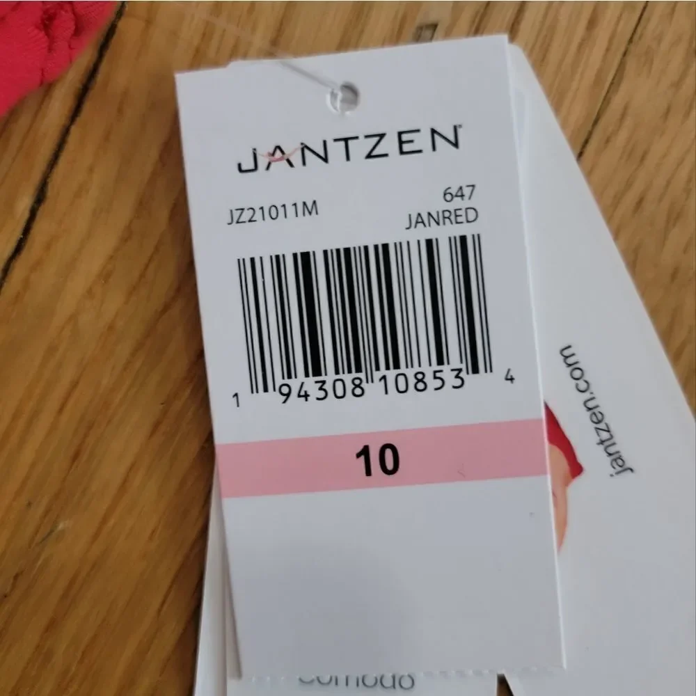 JANTZEN women's Belted BANDEAU strapless SIZE 10 Swimsuit